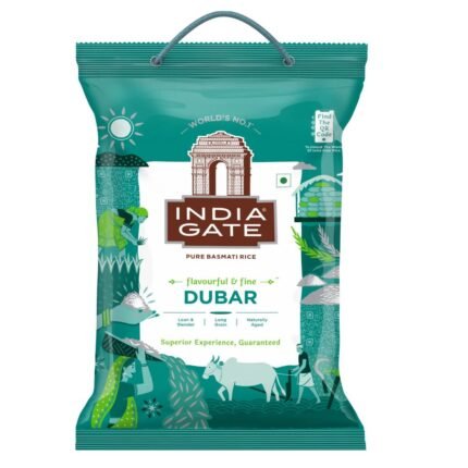 India Gate Flavourful and Fine Dubar Basmati Rice | Long and Slender Grains | Naturally Aged