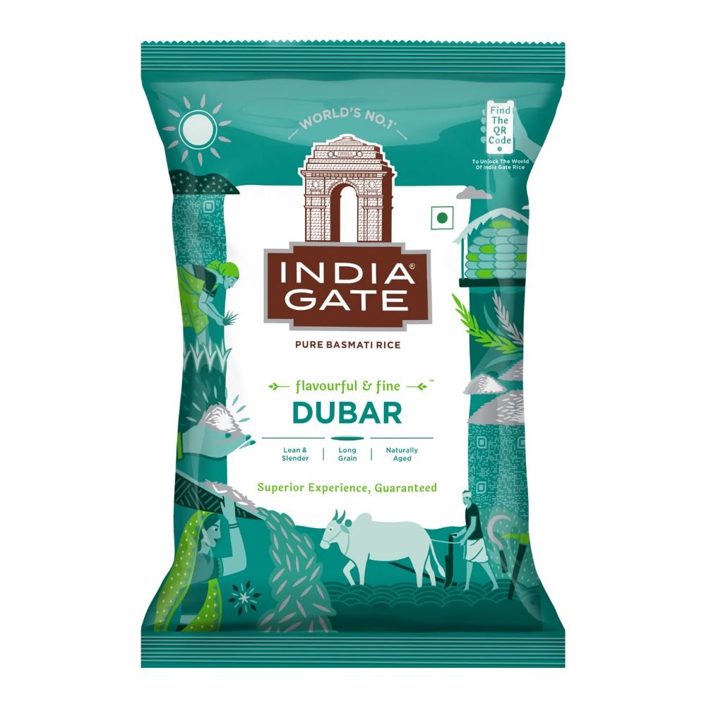 8 India Gate Flavourful and Fine Dubar Basmati Rice | Long and Slender Grains | Naturally Aged - Image 1